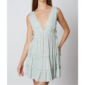 Cotton Candy Cottagecore Chip Dress in Mint